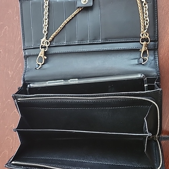 Authentic Gucci Leather Wallet w detachable chains 46"and 18" 7.5x1.5x4" Box Inc - Picture 10 of 11